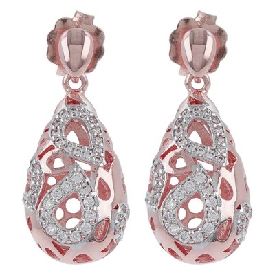 Orecchini Pendente Goccia in Argento Perle e zirconi Orecchini Pendente Goccia in Argento Perle e zirconi