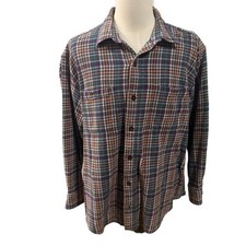 Vintage Orvis Multi-Color Plaid Flannel Button-Up Shirt, Long Sleeve XL