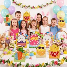 6 pezzi uovo coniglio carota cesto confezione regalo cartone animato Pasqua scatole di carta regalo
