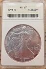1998 American Eagle $1 Silver - Certifed ANACS MS67 - No Reserve - Old Holder