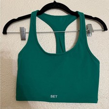 SET Active green racer back Sports Bra size S