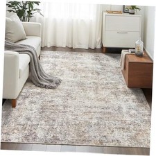 Area Rugs for Living Room: 5x7 Washable Neutral Abstract Rug for Bedroom Large