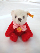 Miniature Steiff Dolly Teddy Bear  030628 red white with tags 6" small