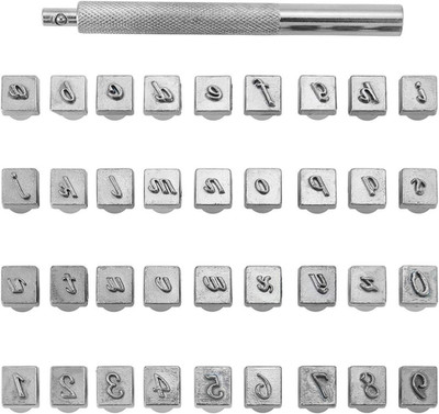 37 Pieces Leathercarft Stamping Tool Set, 26 Letters Alphabet & 10 Numbers Stamp