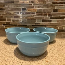 Mainstays TOPAZ BLUE Aqua Amelia Stoneware 6” Soup Cereal Bowls Set Of 3