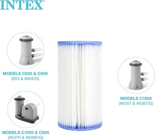 2 Pack Intex 29002E Easy Set Type A or C Heavy Duty Dacron Paper Pool Filter - Picture 5 of 9