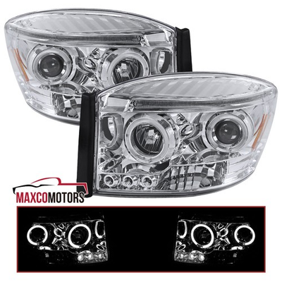 #ad Fits 2006 2008 Dodge Ram 1500 2500 3500 LED Strip Halo Projector Headlights LR $165.49
