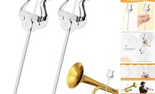 Trumpet Lyre,2 Pack Silver Mellophone Lyre for Marching Silver-Trumpet Lyre