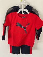 PUMA Boys Set - 3 Piece, Short Sleeve, Pan and Sweeter.