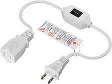 On off Switch Extension Cord 2-Feet , 2-Prong/2 Outlet Polarized Extension Cord