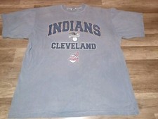 Vintage Y2K 2000 Dynasty MLB Cleveland Indians Chief Wahoo T-Shirt XL Great Fade