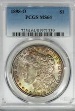 1898-O Morgan PCGS MS64 Color-Toned Silver Dollar!