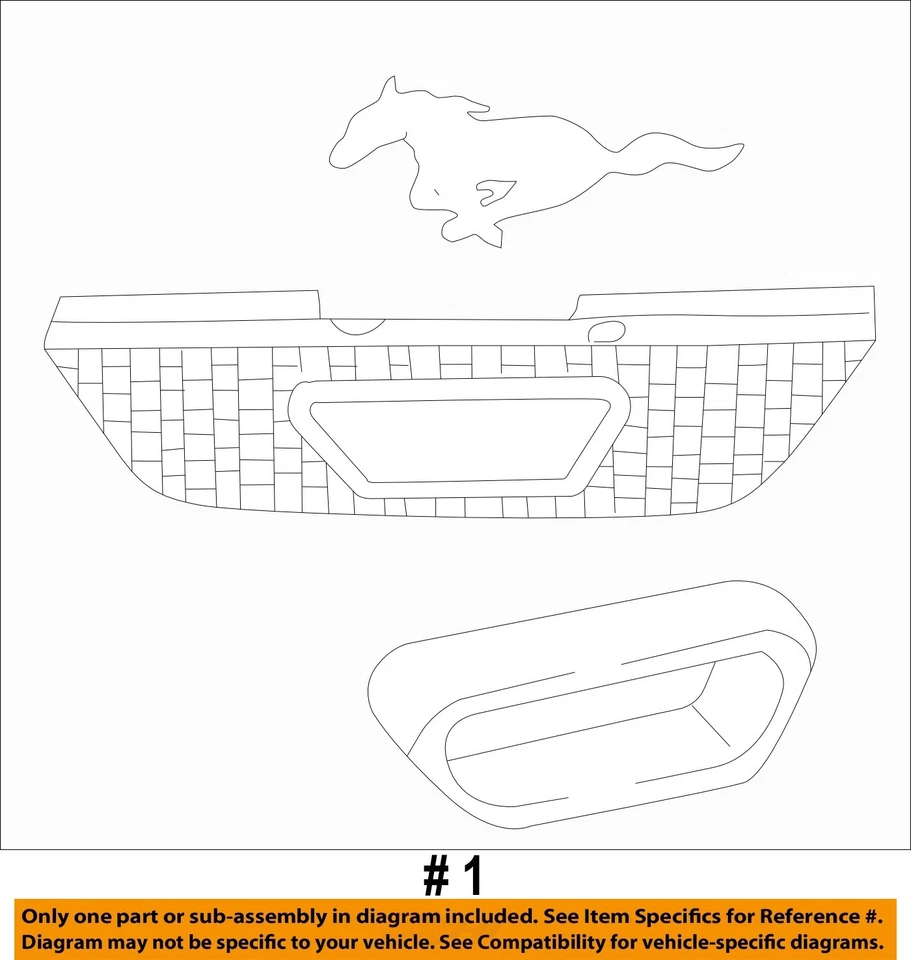 Used Front Grille fits: 2003 Ford Mustang Base V6 Front Grade A - Image 4 of 4