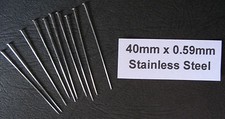 40mm x 0.59mm 200 pins STAINLESS STEEL ENTOMOLOGY / INSECT PINS SOLID HEAD