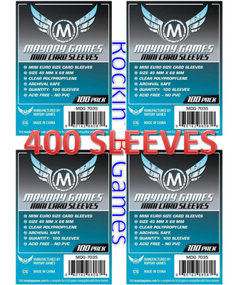 Mayday Games Mini Euro Card Sleeves 45MM X 68MM (4x100 Pk, 400 sleeves) MDG-7035