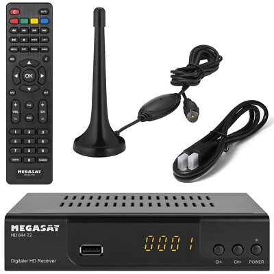 HD DVB-T2 Receiver Megasat T644 Full HD TV für frei Empfangbare DVB-T2 Sender