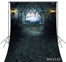 Halloween Vintage Gothic Arches Tombstone Backdrops Background Studio Props