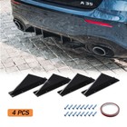 4x Universal Bumper Rear Diffuser Lip Spoiler Shark Splitter Fin Trim Cap Covers
