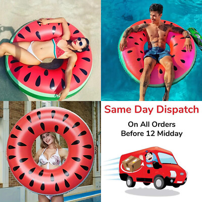 Watermelon Inflatable Kids Adults Swim Ring Beach Swimming Pool Float Aids  Water UK