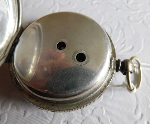 RARE 1895 VINTAGE H SAMUEL MANCHESTER KEY WIND POCKET WATCH STERLING SILVER CASE - Picture 5 of 16