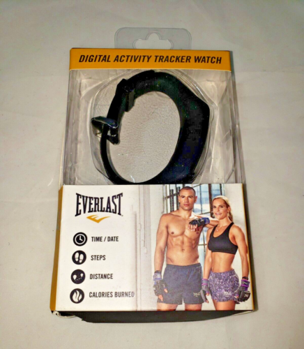 EVERLAST Black Digital Activity Tracker Latex Free Silicone Watch
