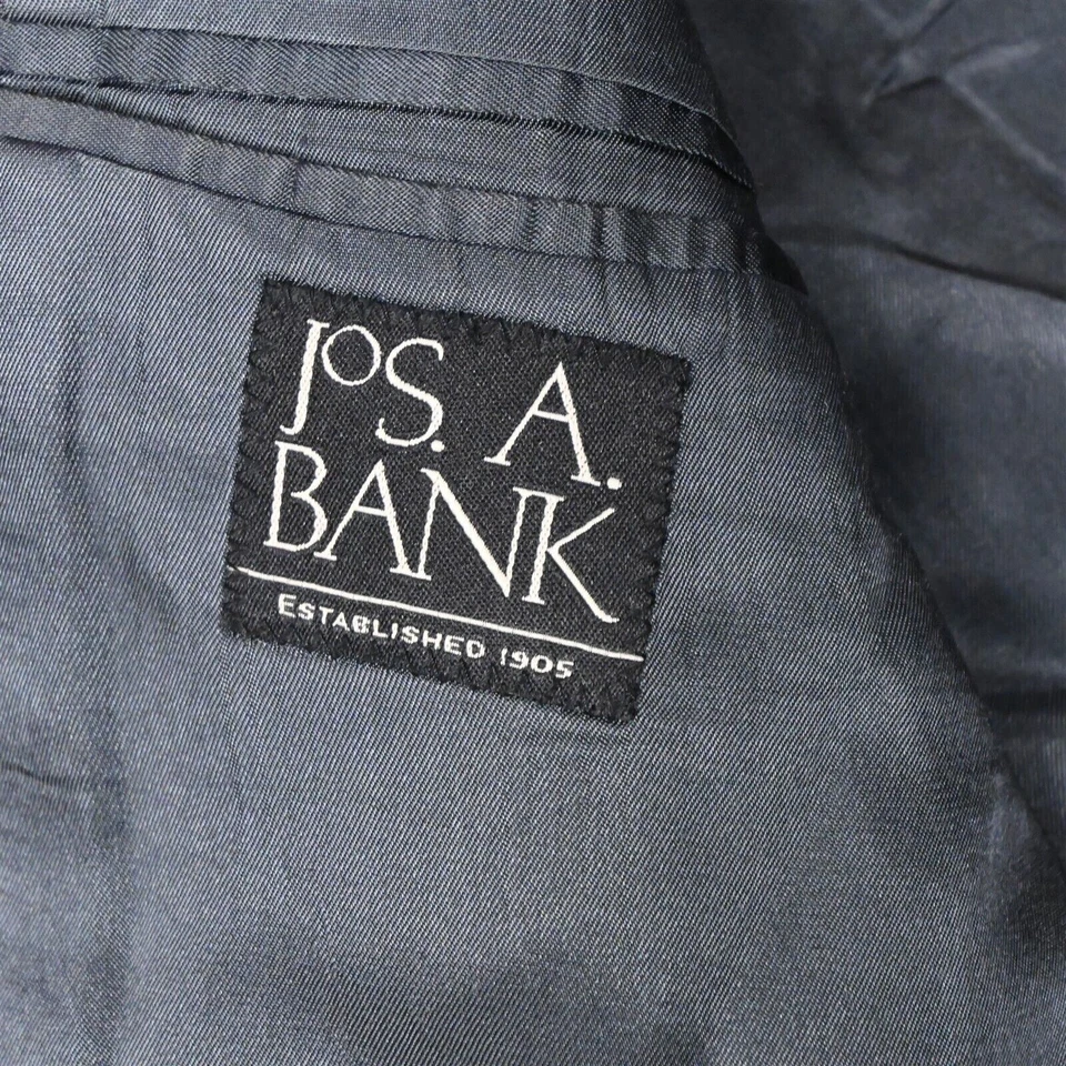 Jos A Bank 42R 32x30 Gris 100% Lana Hombre Abrigo Chaqueta Pantalones Traje Foto 4 de 4
