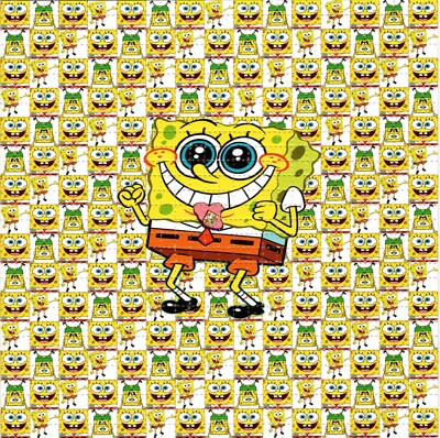 Sponge Bob Tab on Tongue Tripping BLOTTER ART perforated tabs psychedelic art