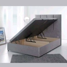 double4ft6" smalldouble kingsize Ottoman GasLift Storage Bed Base in soft fabric