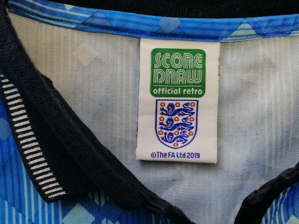 Inglaterra 1990 - 1992 3ª Tercera Camiseta Fútbol Camiseta Score Sorteo Talla S Foto 3 de 4