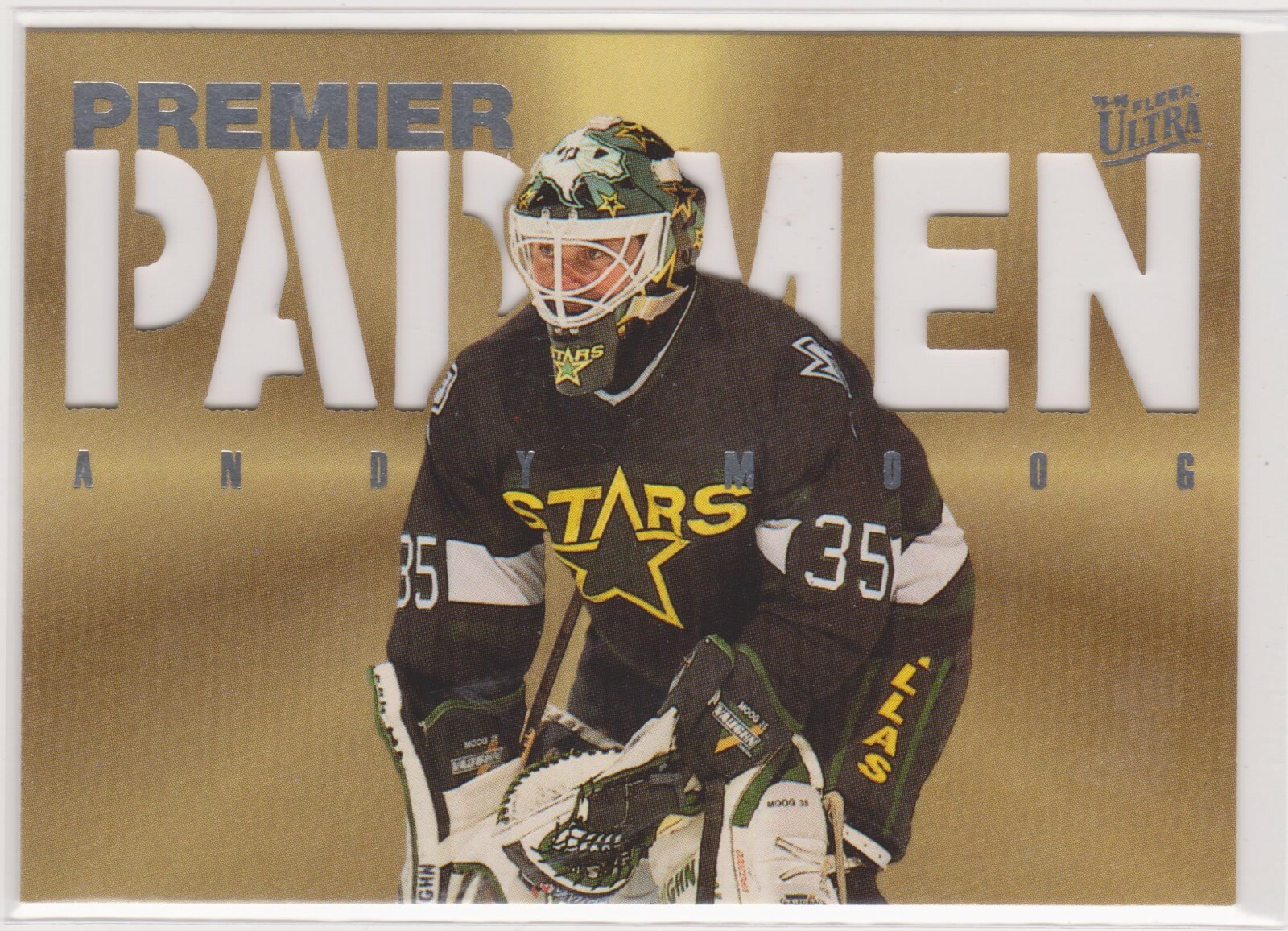 1995-96 Fleer Ultra Andy Moog Premier Padmen Pad Men Insert Card #8