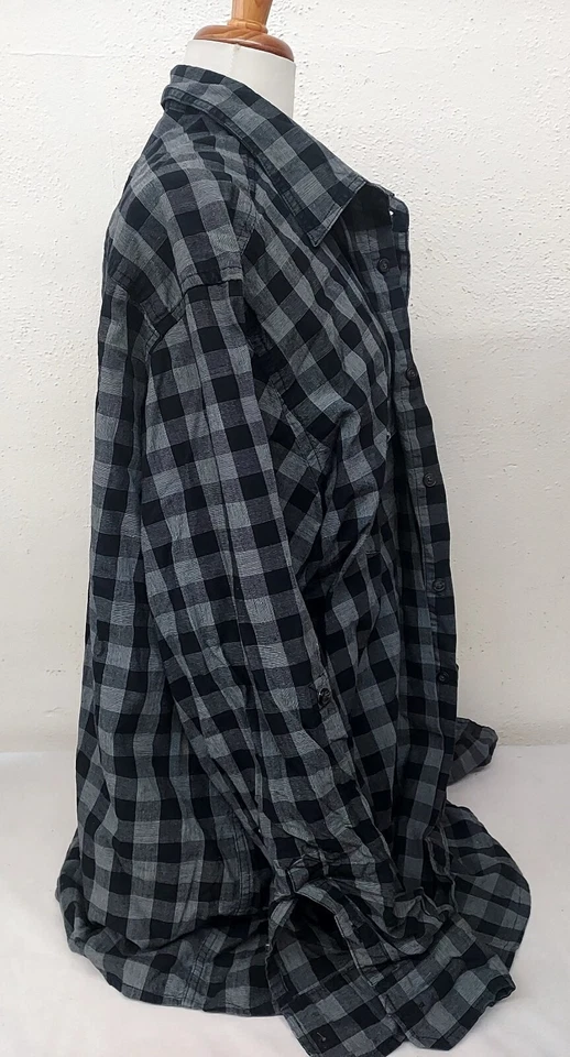 J. FERRAR Mens Black & Gray Plaid Button Down Shirt Size 3XL-Tall Long Sleeve - Image 4 of 4