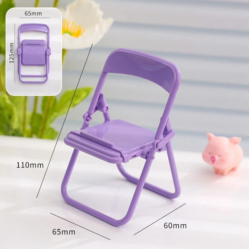 Mobile Tablet Holder Mini Folding Chair Stand Table Cell Phone Holder Bracket - Image 2 of 4