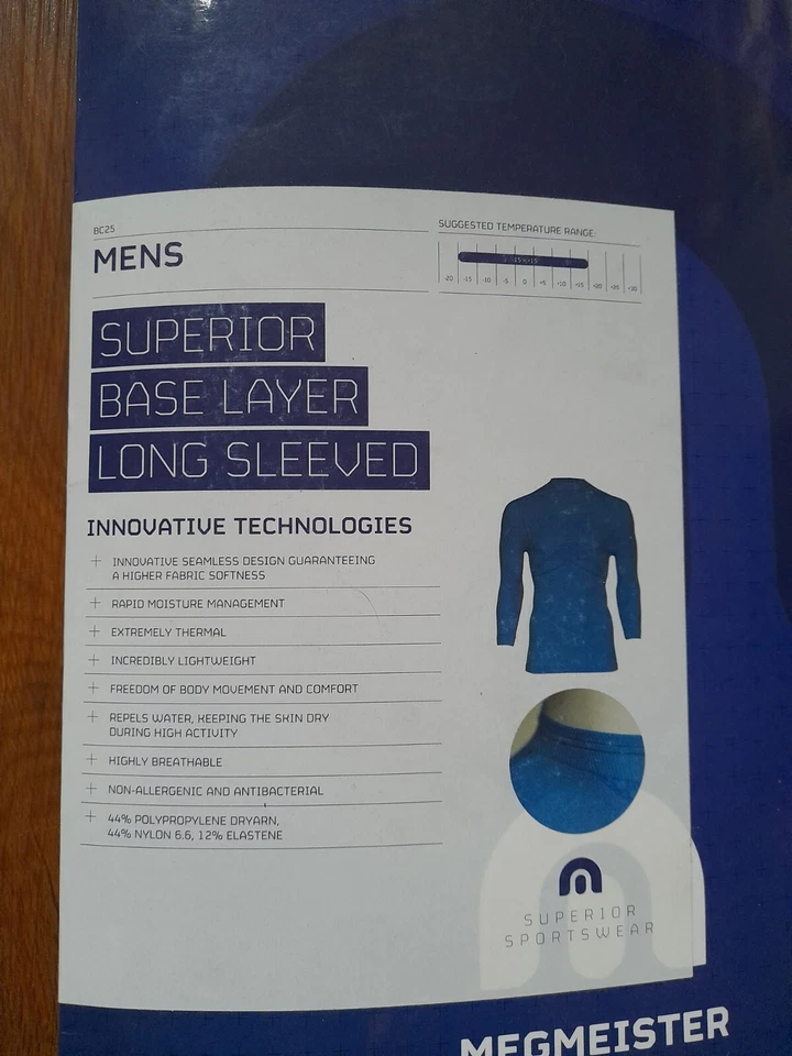 Megmeister Drynamo Long Sleeve, High Neck Men's Baselayer, White, M/L - Image 2 of 4