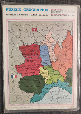 GEOGRAPHISCHES PUZZLE - Ed. Capitol C.E.B. Bologna 1973 Piemont & Aostatal