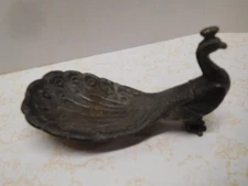 Vintage Rindsberger Mfg., Chicago Art Deco Peacock & Feathers Metal Ashtray