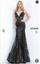 jovani black sequence prom dress