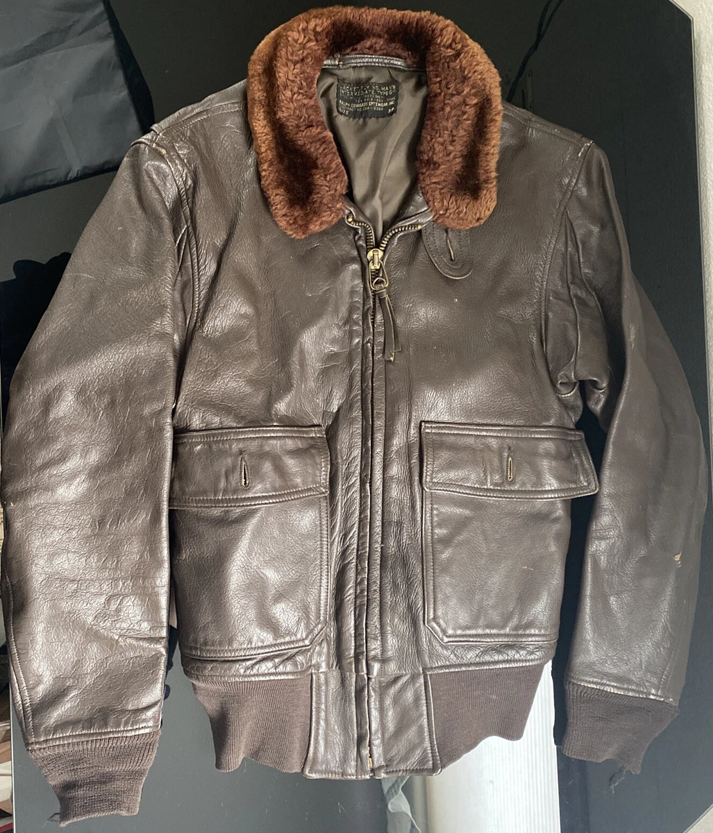 VIETNAM USN G-1 Flight Jacket Ralph Edwards Sptswear Inc MIL-J-7823 C (WEP) 38