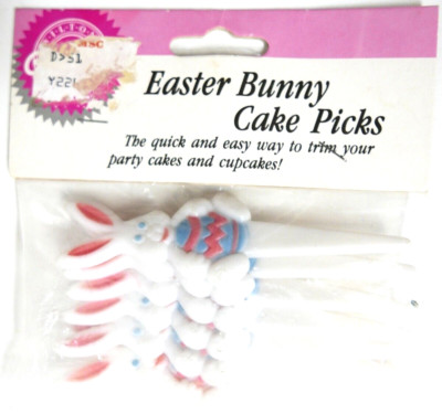 Wilton 6 Vintage Plastic Easter Bunny Eggs Cake Cup Cake Picks Hong Kong