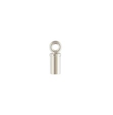6pcs 1.5mm 925 Sterling Silver Crimp Tube End Caps with Ring for Jewelry Making