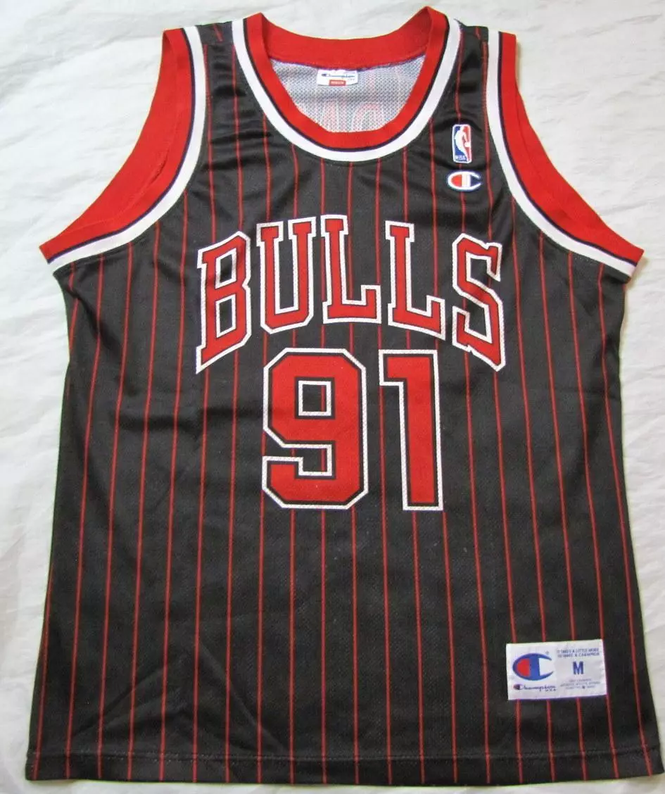 Dennis Rodman #91 Chicago Bulls NBA shirt CHAMPION Jersey trikot adult SIZE  M