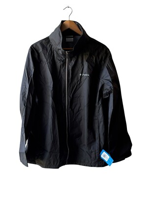 Columbia Women Switchback III Black 2X Zip Waterproof Packable Hood Jacket  New