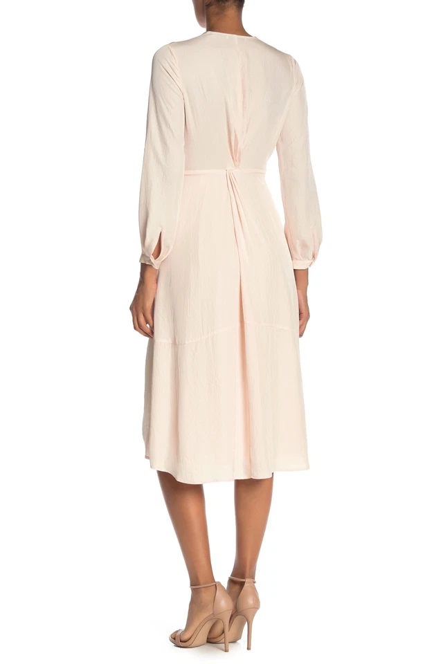 Vince 241432 Womens Twist Drape Long Sleeve Hi-Low A-Line Dress Blush Size 14 - image 2 of 2