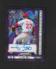 2025 Leaf Baseball Nation Jose Rijo Strikeout Machine Purple Lava Auto 7/7