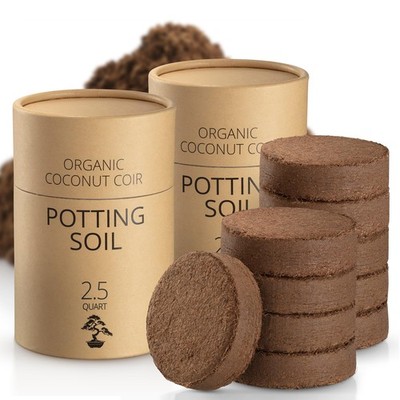 Coconut Coir Potting Soil - 5 Quart Expansion for Indoor Plants, Herbs, Bonsai