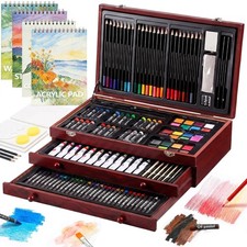 194 Piece Deluxe Art Set, Painting Drawing Art Supplies with 4 Drawing Pads, ...