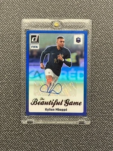 2023-24 Panini Donruss Kylian Mbappe Beautiful Game Auto Blue /99 Color Match