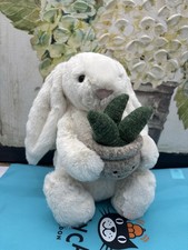 Jellycat Cream Bunny   With Plant   w/Dustbag AUTHENTIC BNWT Soft Plush Toy