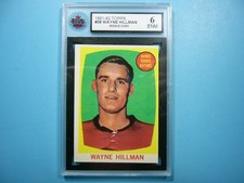 1961/62 TOPPS NHL HOCKEY CARD #38 WAYNE HILLMAN ROOKIE RC KSA 6 EX/NM SHARP!!. rookie card picture