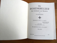 Die Rosenkreuzer, ohne Schutzeinband, gebunden, 247 S, 21 x 15 cm,  H. Jennings