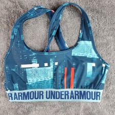 Under Armour Sports Bra Women's S Blue Multi Crossback Active Gym Compression